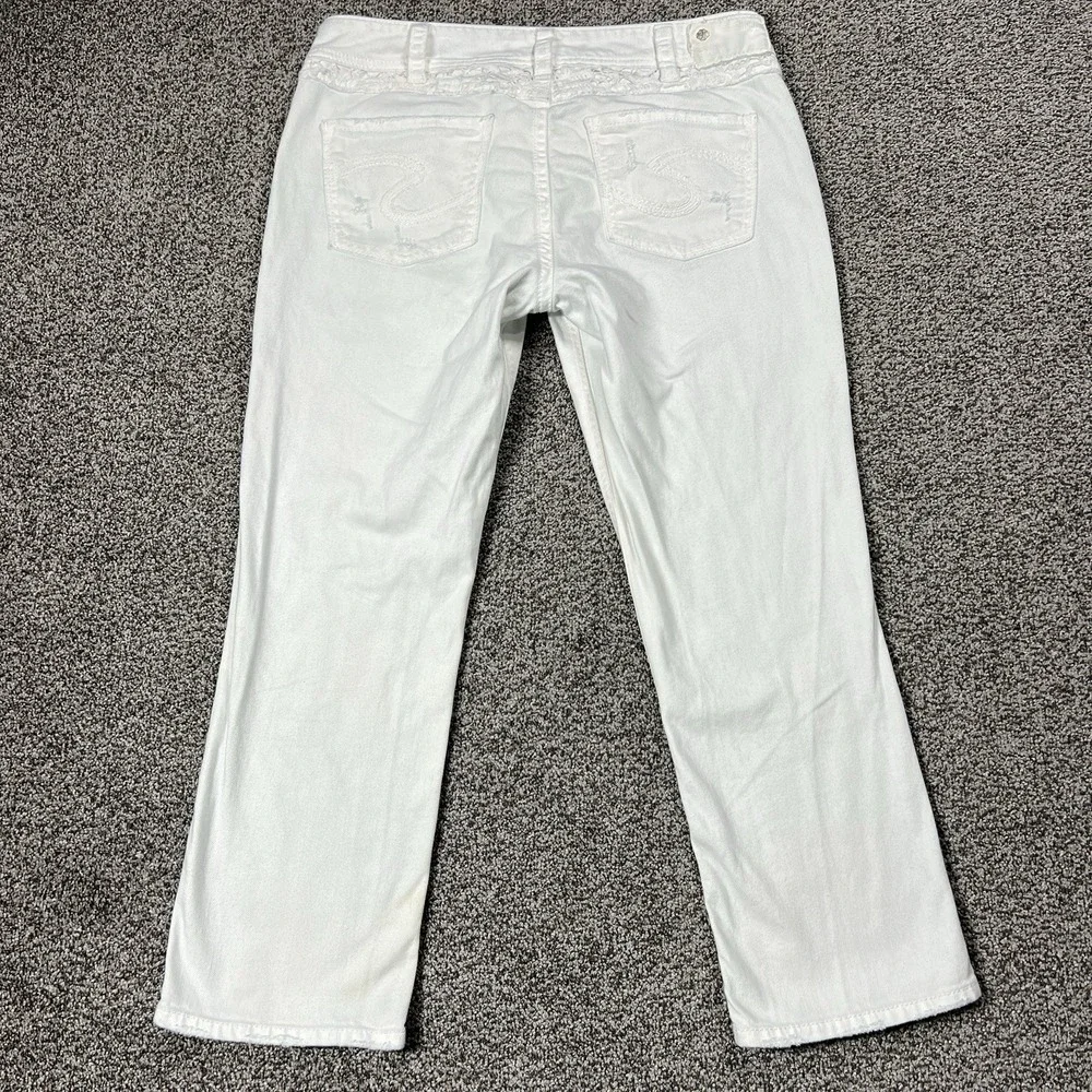Silver Jeans Womens 31 White Suki Mid Capri 25